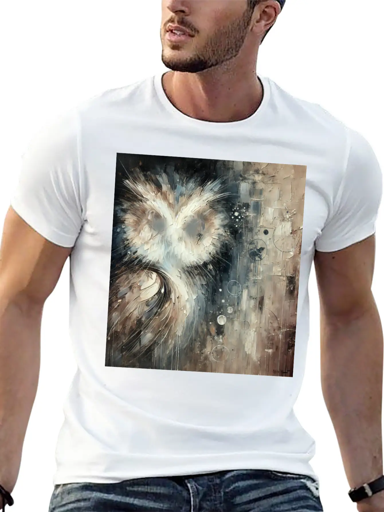 Abstract Owl Unisex Casual T-Shirt – Clean Design For Daily Comfort