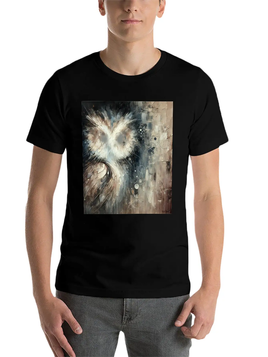 Abstract Owl Unisex Casual T-Shirt – Clean Design For Daily Comfort