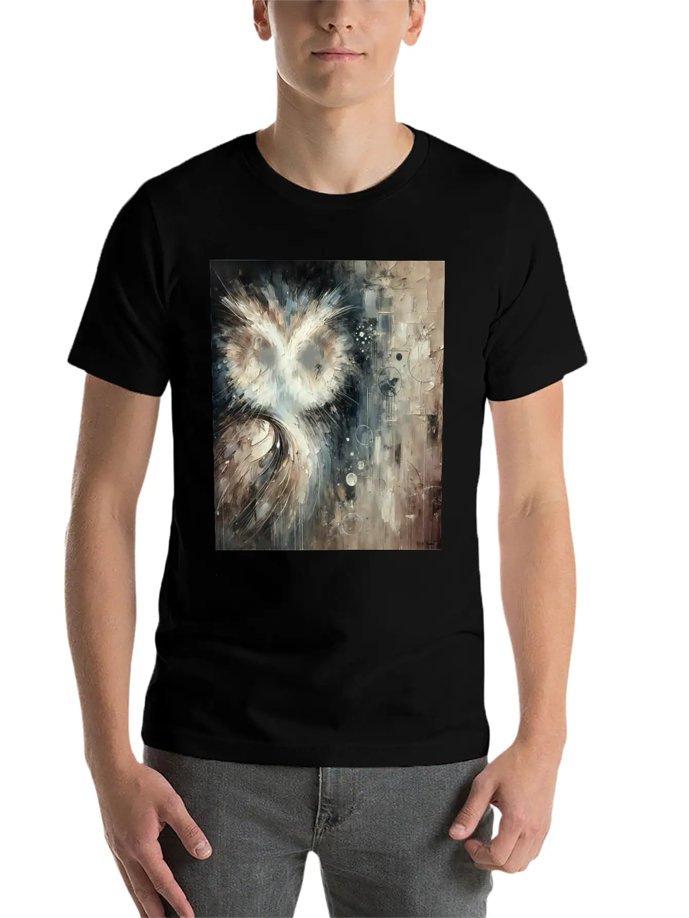 Abstract Owl Unisex Casual T-Shirt – Clean Design For Daily Comfort
