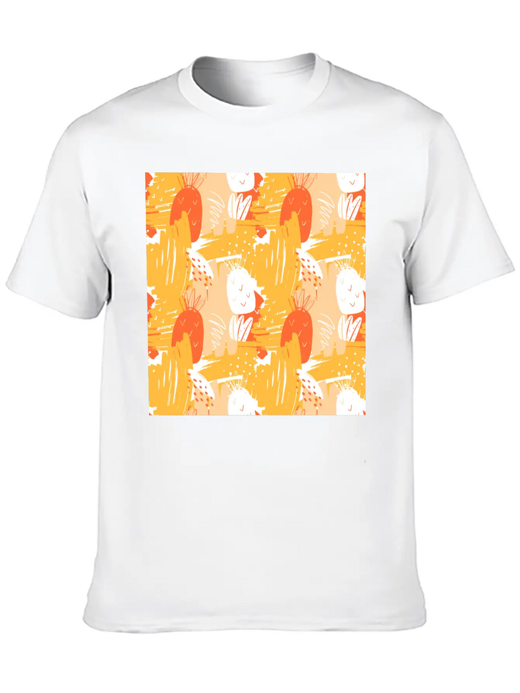Abstract Pineapples Exotic Pattern Basic Graphic T-Shirt – Daily Comfort In Soft Cotton