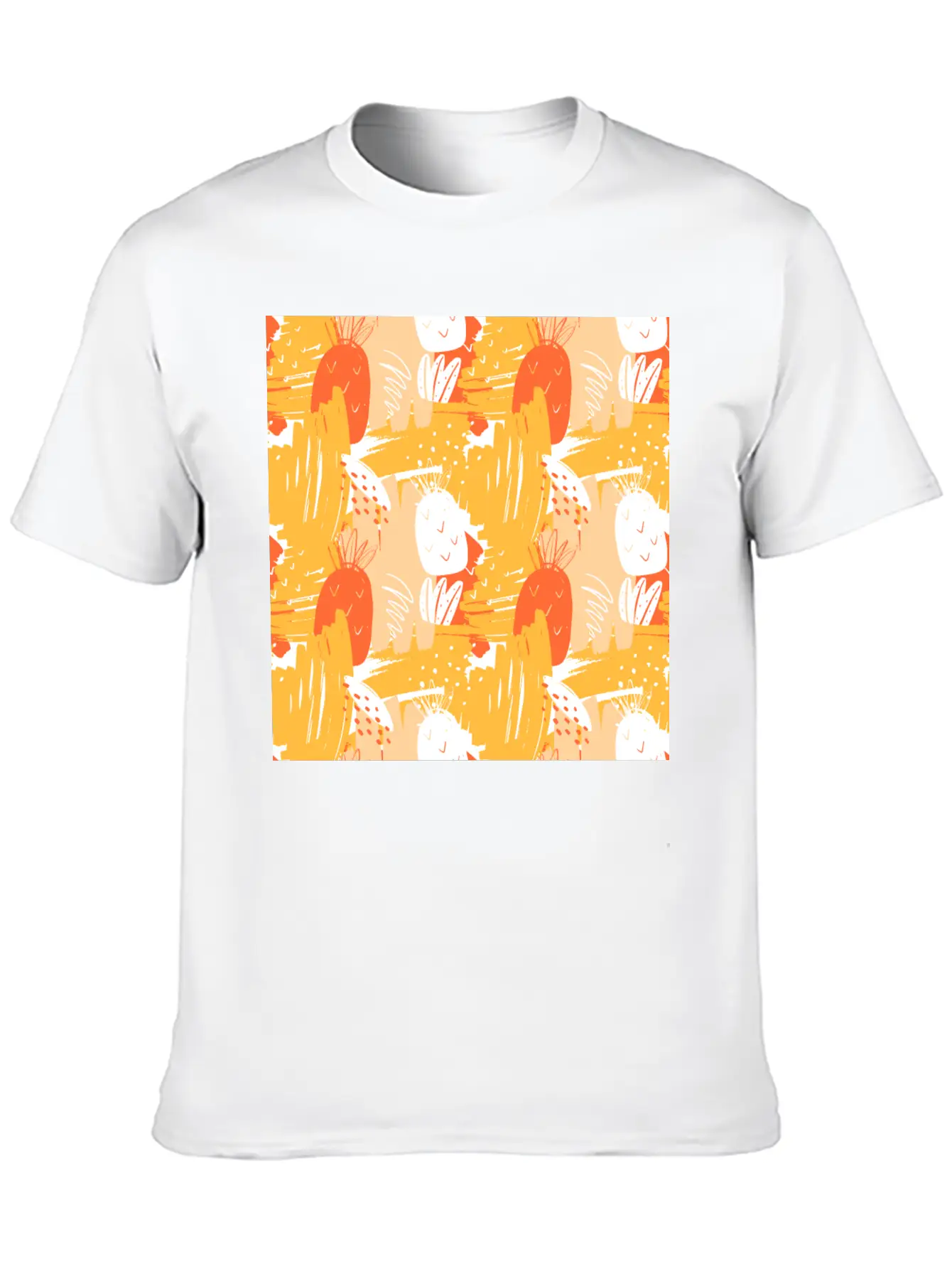 Abstract Pineapples Exotic Pattern Basic Graphic T-Shirt – Daily Comfort In Soft Cotton