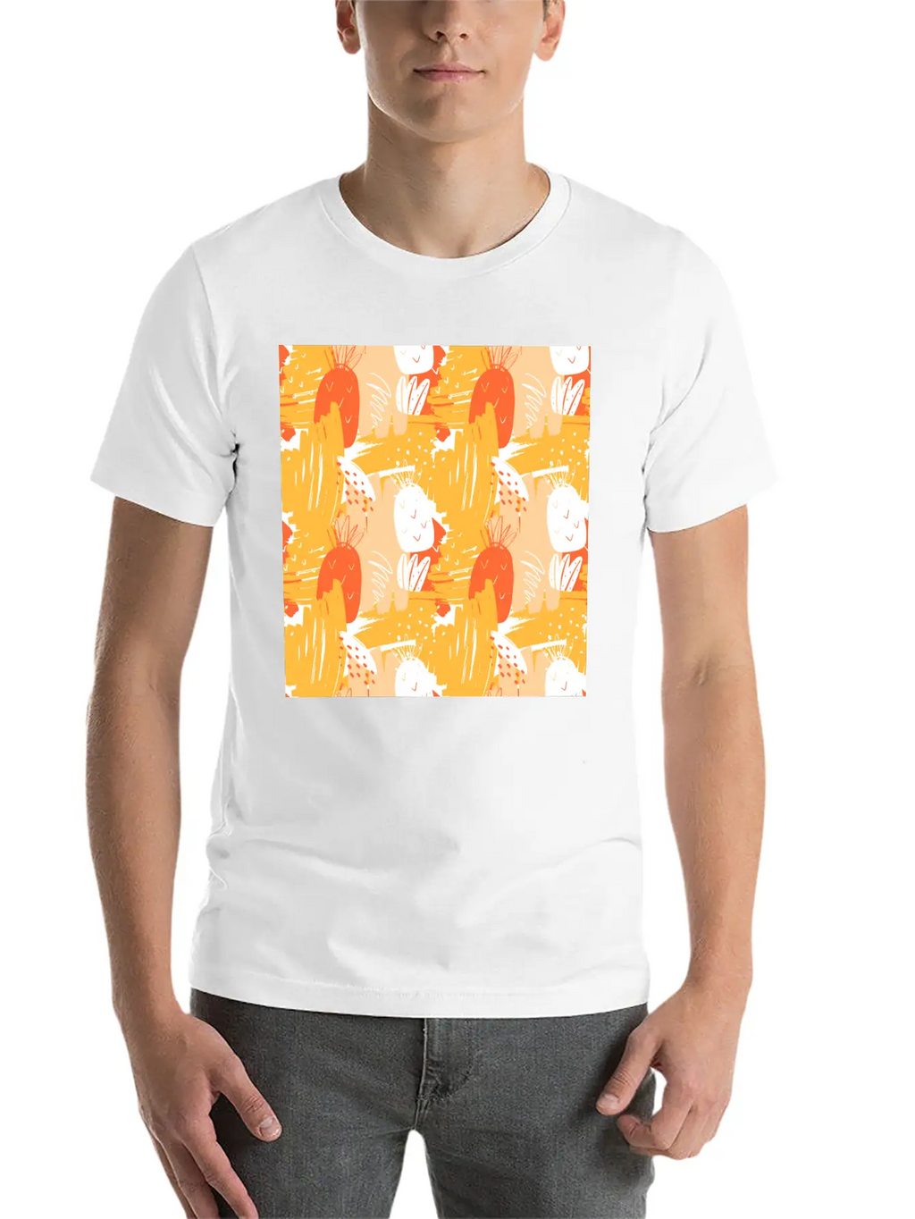 Abstract Pineapples Exotic Pattern Basic Graphic T-Shirt – Daily Comfort In Soft Cotton