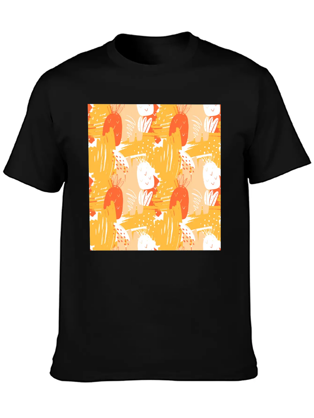 Abstract Pineapples Exotic Pattern Basic Graphic T-Shirt – Daily Comfort In Soft Cotton