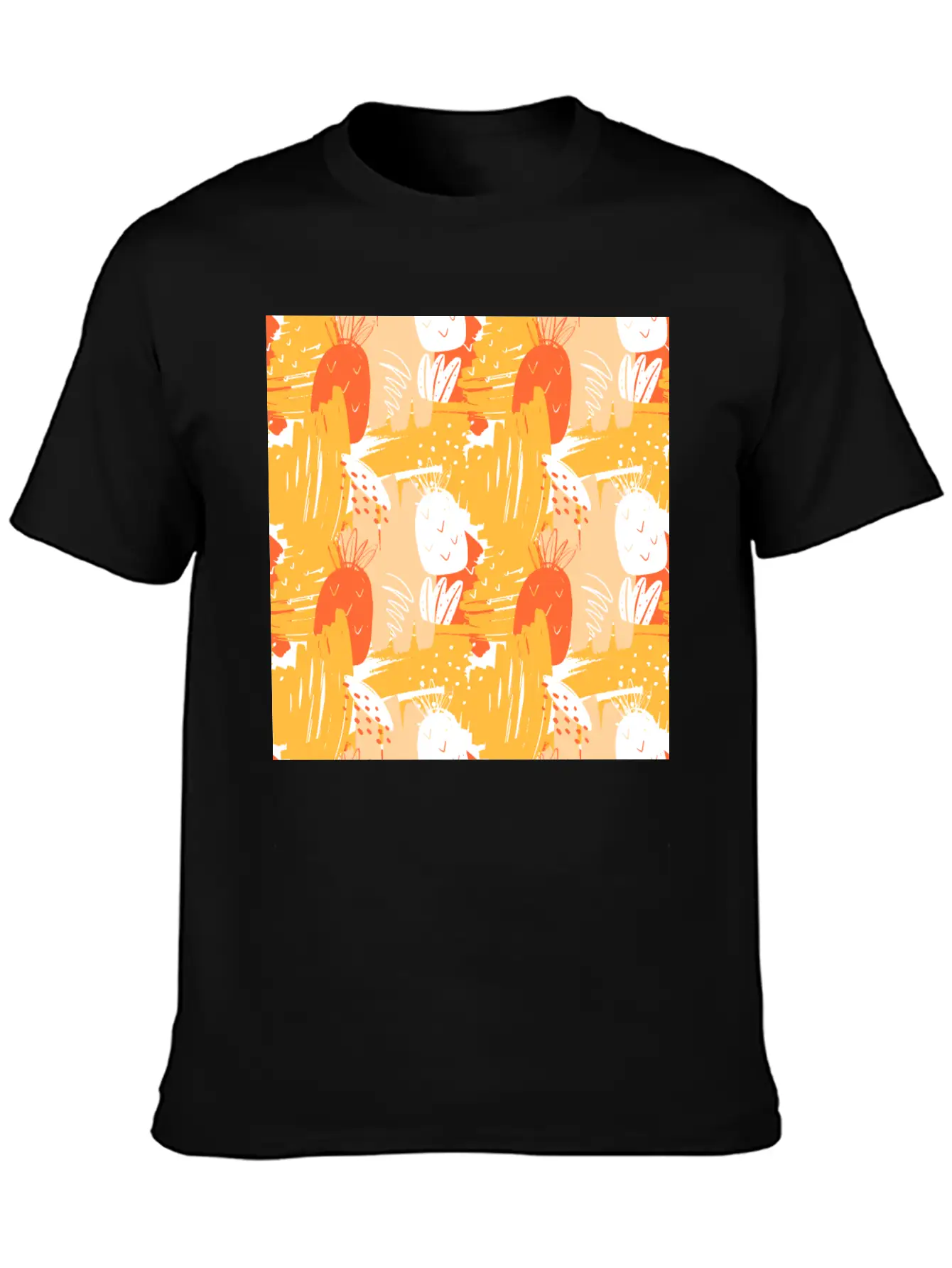 Abstract Pineapples Exotic Pattern Basic Graphic T-Shirt – Daily Comfort In Soft Cotton