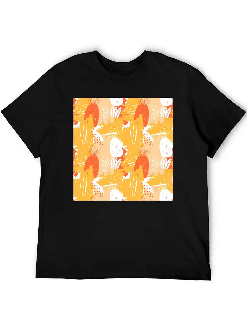 Abstract Pineapples Exotic Pattern Basic Graphic T-Shirt – Daily Comfort In Soft Cotton