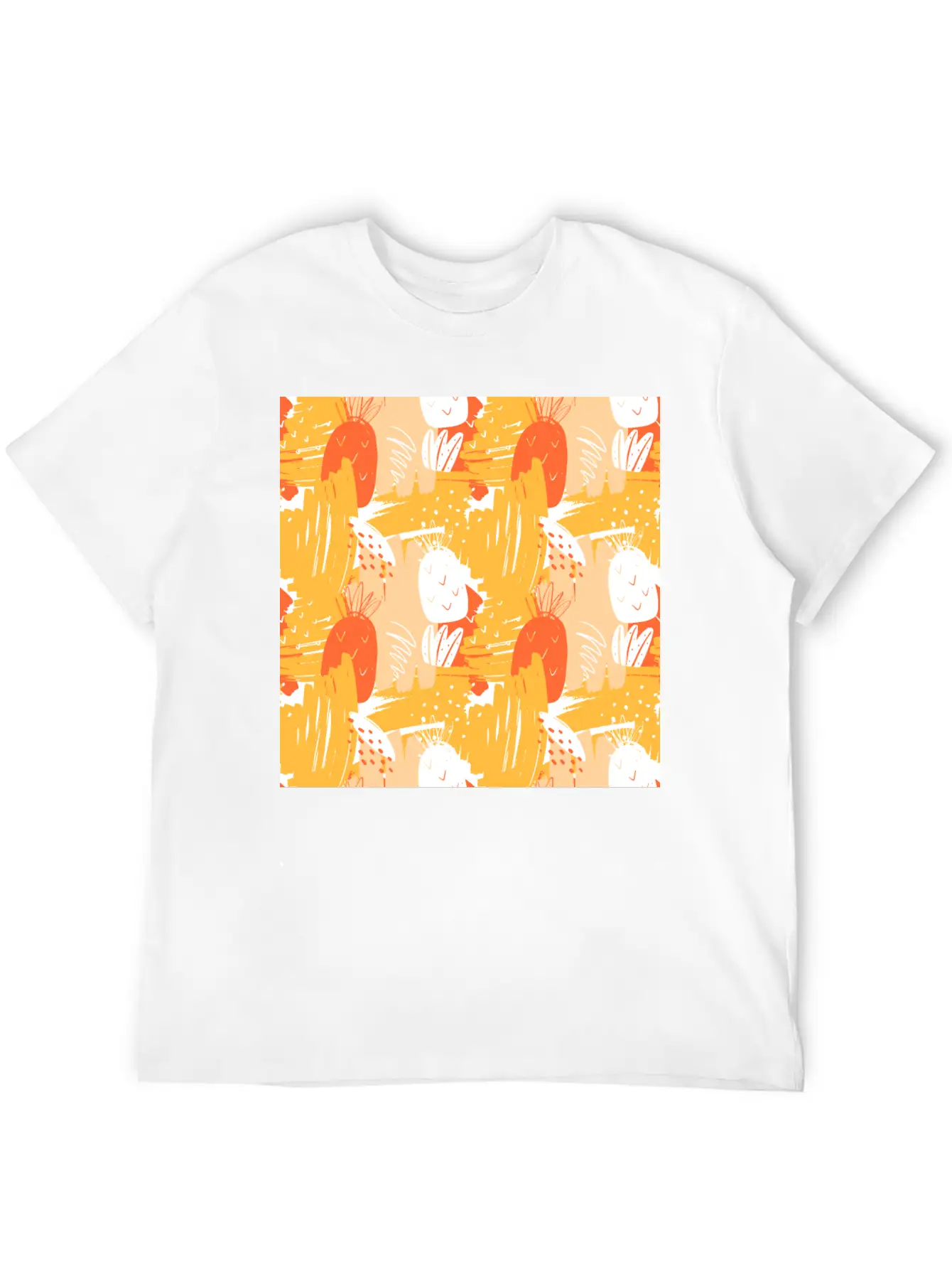 Abstract Pineapples Exotic Pattern Basic Graphic T-Shirt – Daily Comfort In Soft Cotton