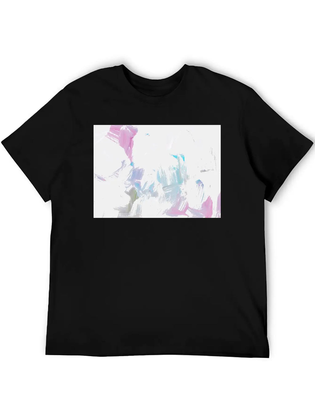 Abstract Pink Pastel Minimalist Painting Classic Crew Neck Graphic Tee – Everyday Minimal Look
