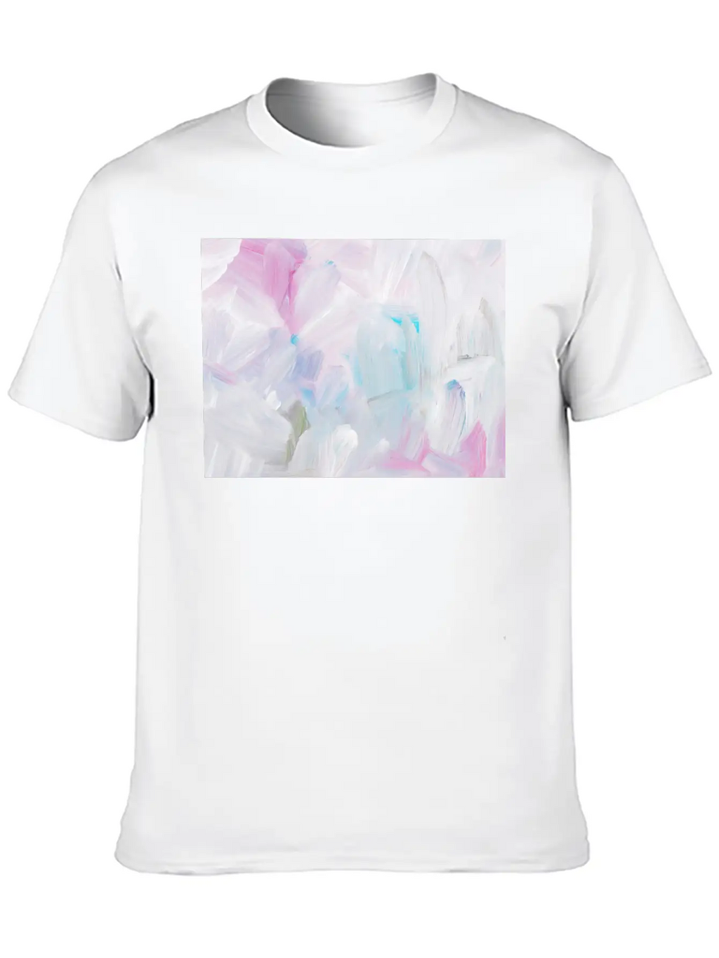 Abstract Pink Pastel Minimalist Painting Classic Crew Neck Graphic Tee – Everyday Minimal Look