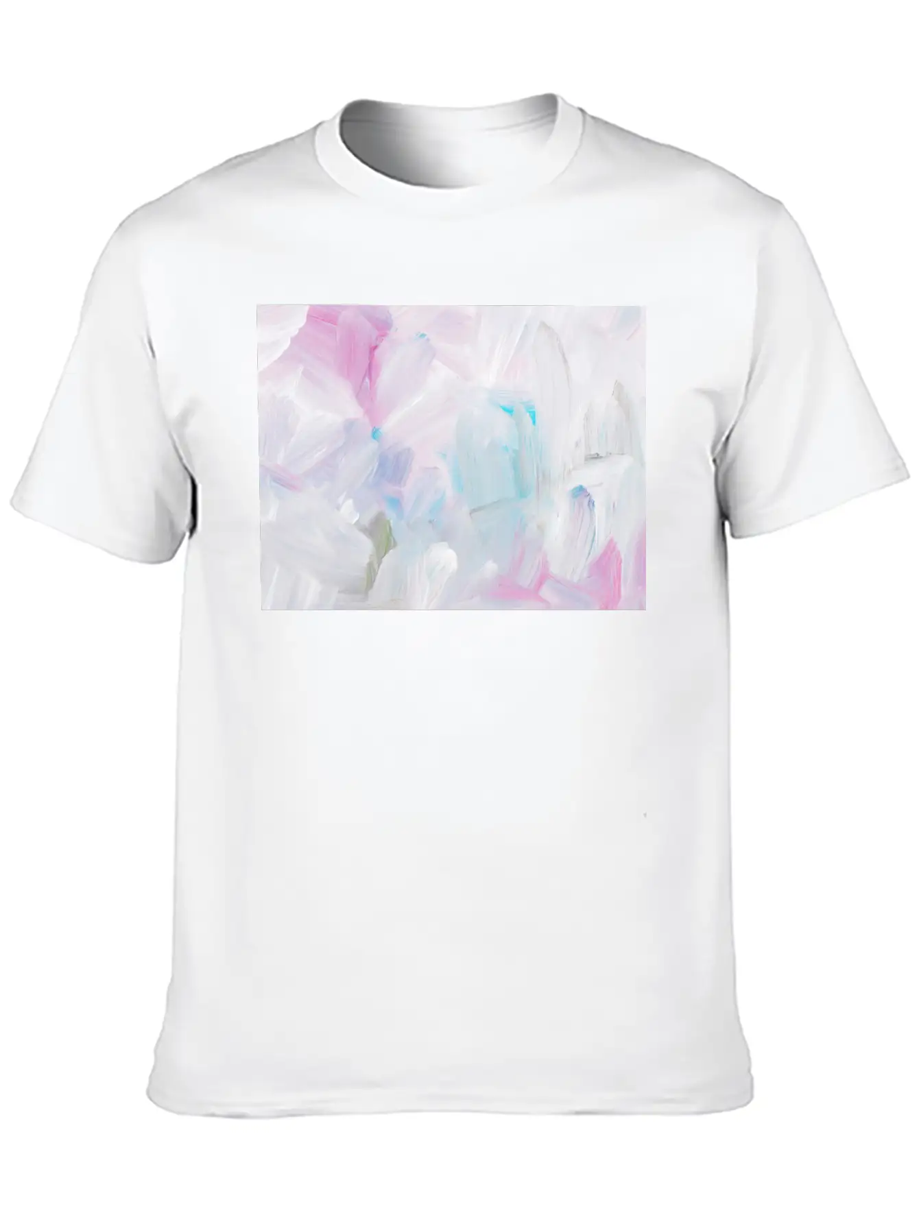 Abstract Pink Pastel Minimalist Painting Classic Crew Neck Graphic Tee – Everyday Minimal Look