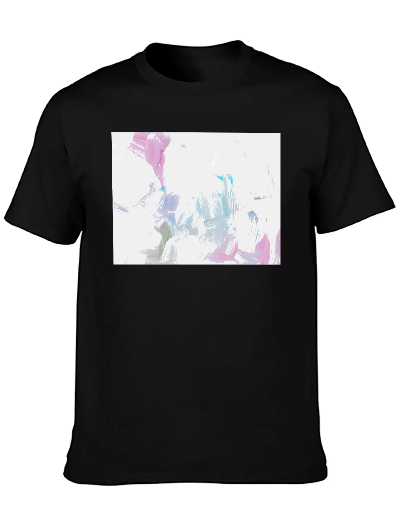 Abstract Pink Pastel Minimalist Painting Classic Crew Neck Graphic Tee – Everyday Minimal Look