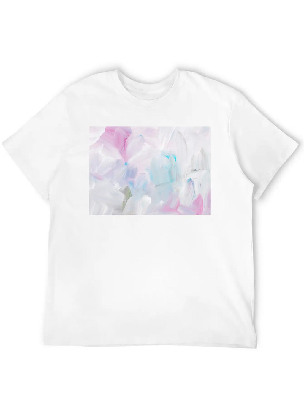 Abstract Pink Pastel Minimalist Painting Classic Crew Neck Graphic Tee – Everyday Minimal Look