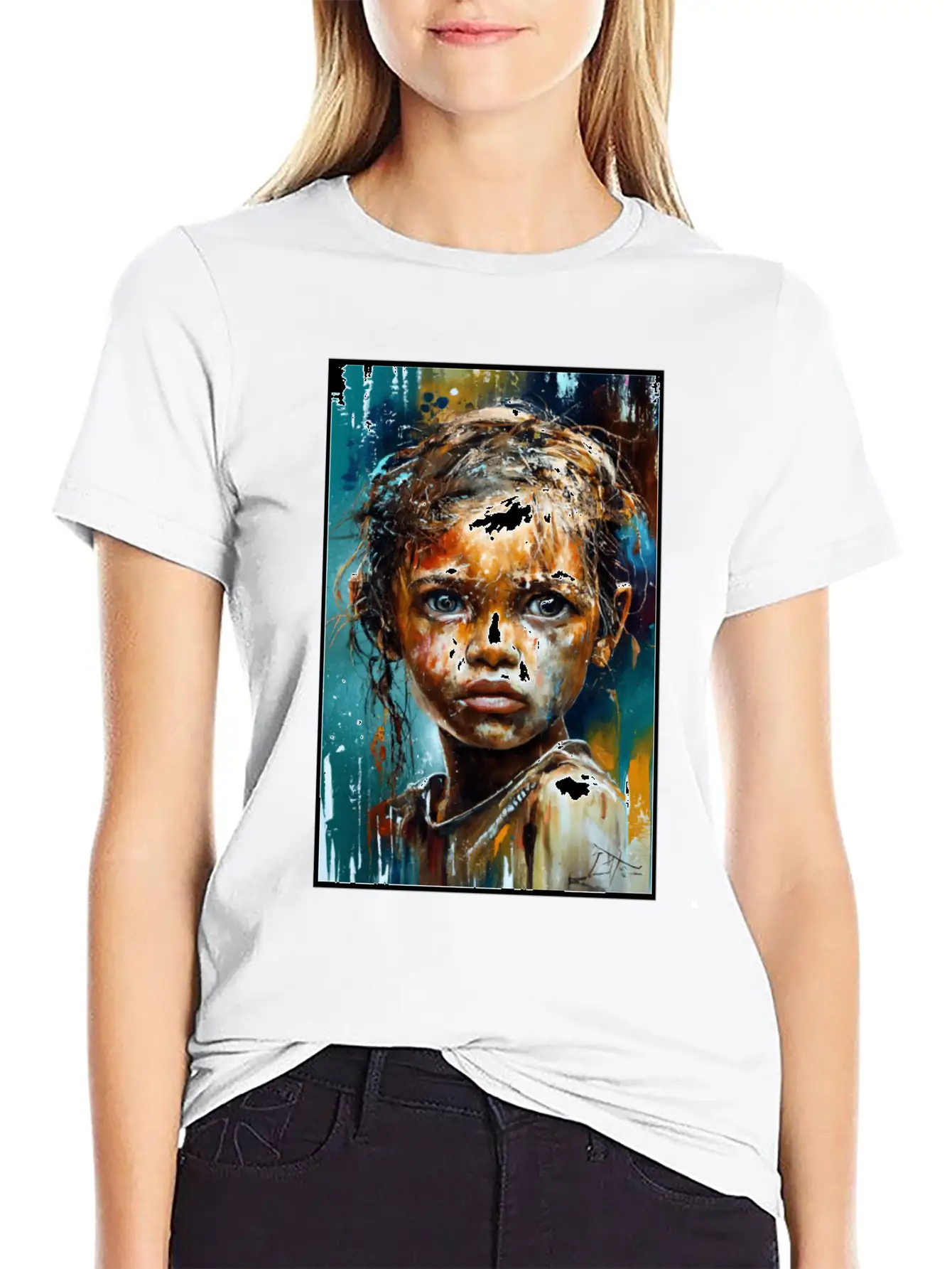 Abstract Sad Girl Unhappy People Sadness Timeless Short Sleeve Tee – Comfy And Minimalist Design
