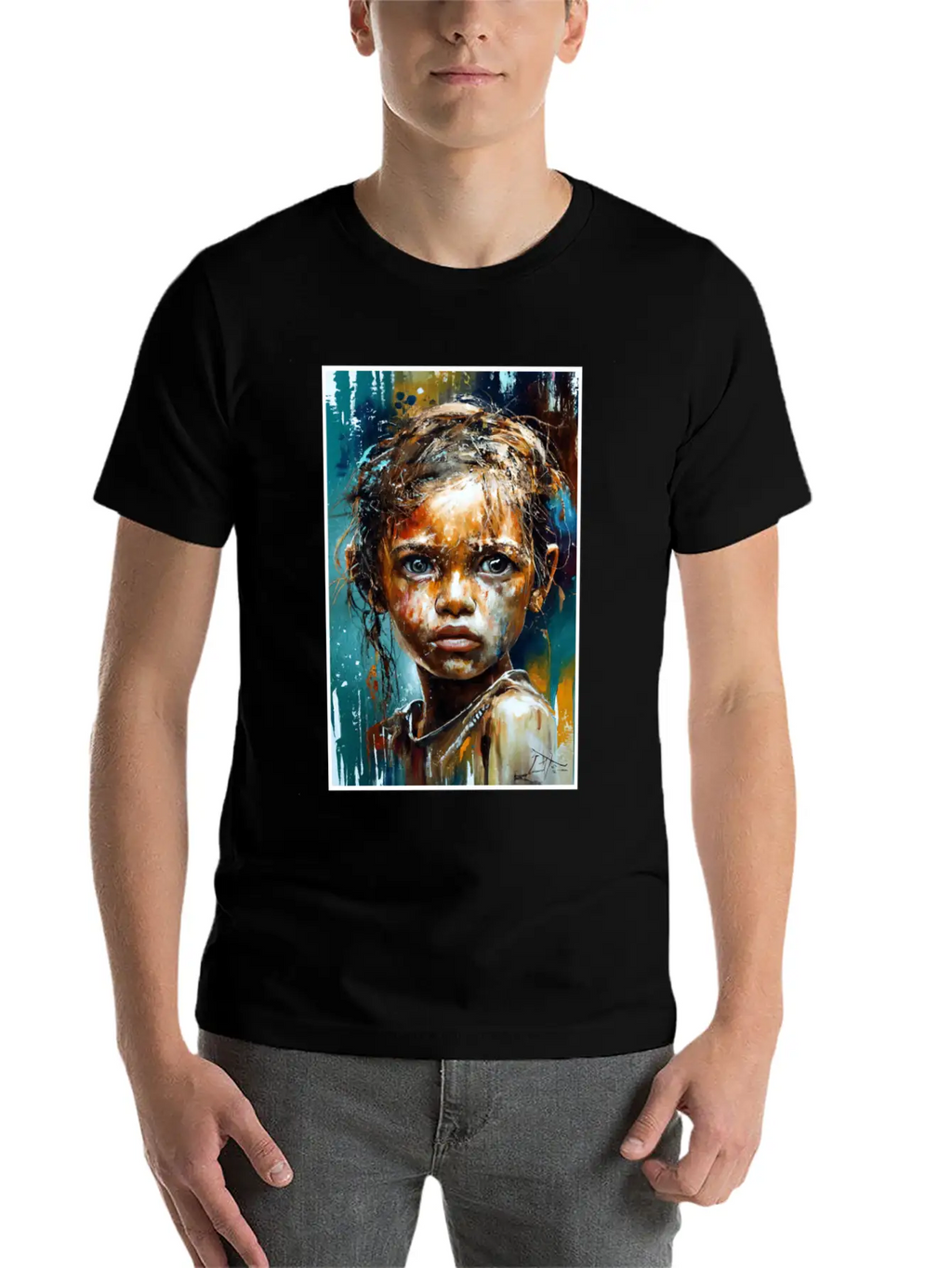 Abstract Sad Girl Unhappy People Sadness Timeless Short Sleeve Tee – Comfy And Minimalist Design