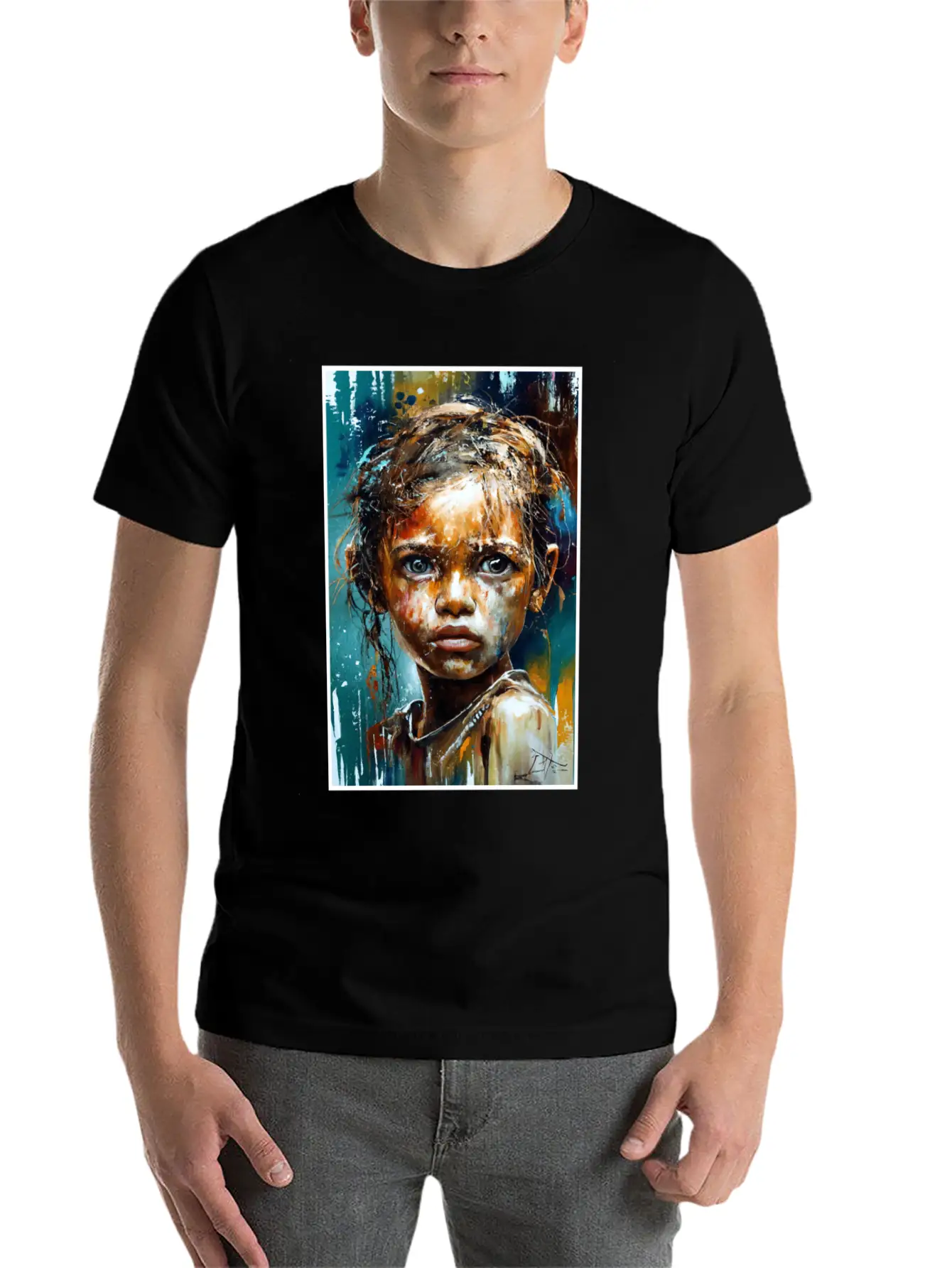 Abstract Sad Girl Unhappy People Sadness Timeless Short Sleeve Tee – Comfy And Minimalist Design