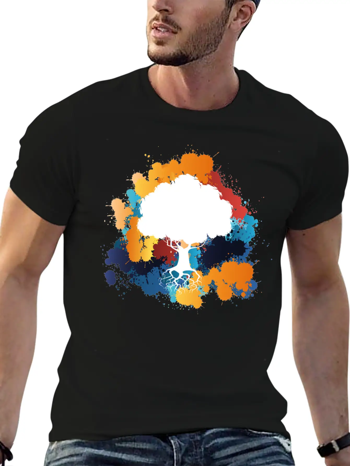 Abstract Tree Basic Graphic T-Shirt – Daily Comfort In Soft Cotton