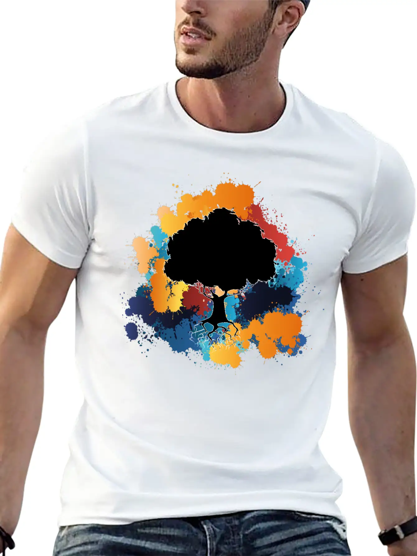Abstract Tree Basic Graphic T-Shirt – Daily Comfort In Soft Cotton