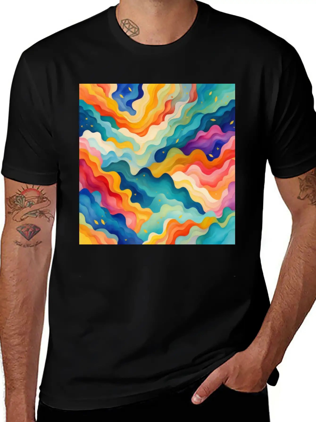 Abstract Watercolor Patterns 2 Comfortable Minimalist Graphic Tee – Summer Style Essential