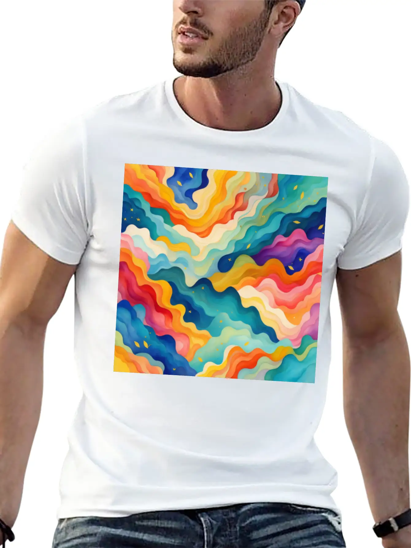 Abstract Watercolor Patterns 2 Comfortable Minimalist Graphic Tee – Summer Style Essential