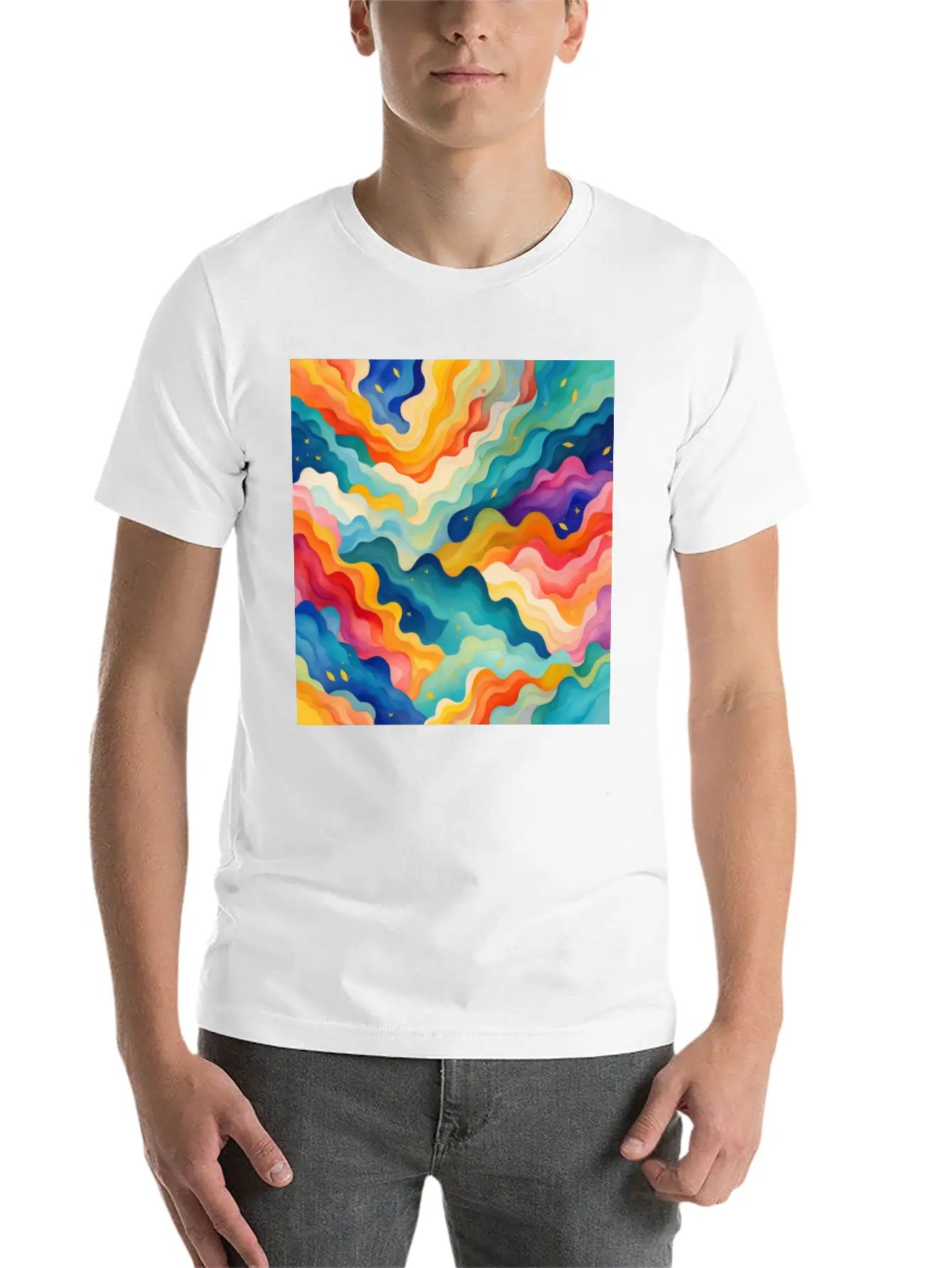 Abstract Watercolor Patterns 2 Comfortable Minimalist Graphic Tee – Summer Style Essential