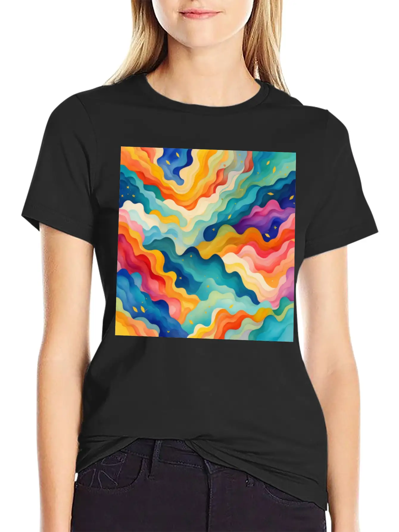 Abstract Watercolor Patterns 2 Comfortable Minimalist Graphic Tee – Summer Style Essential
