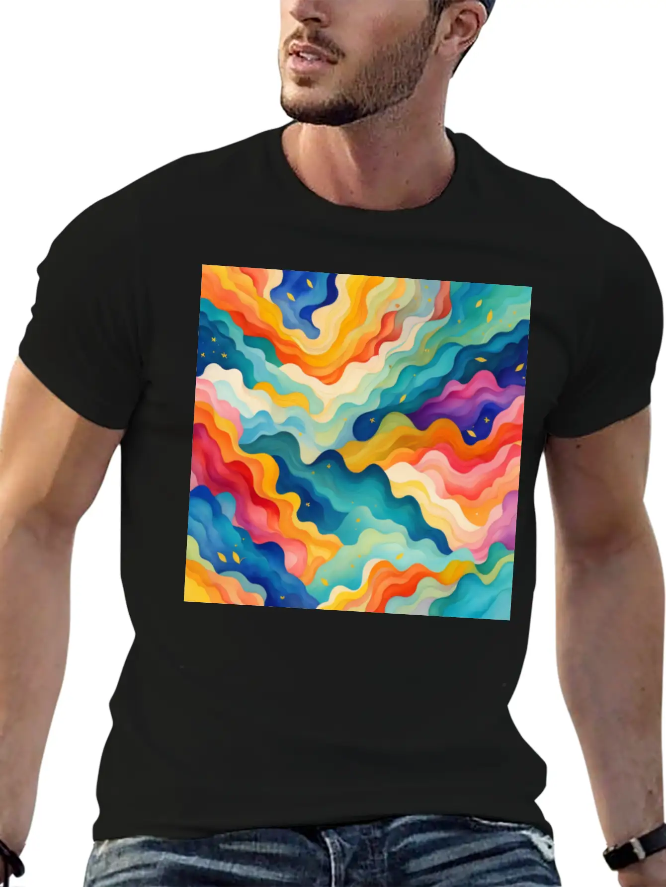 Abstract Watercolor Patterns 2 Comfortable Minimalist Graphic Tee – Summer Style Essential