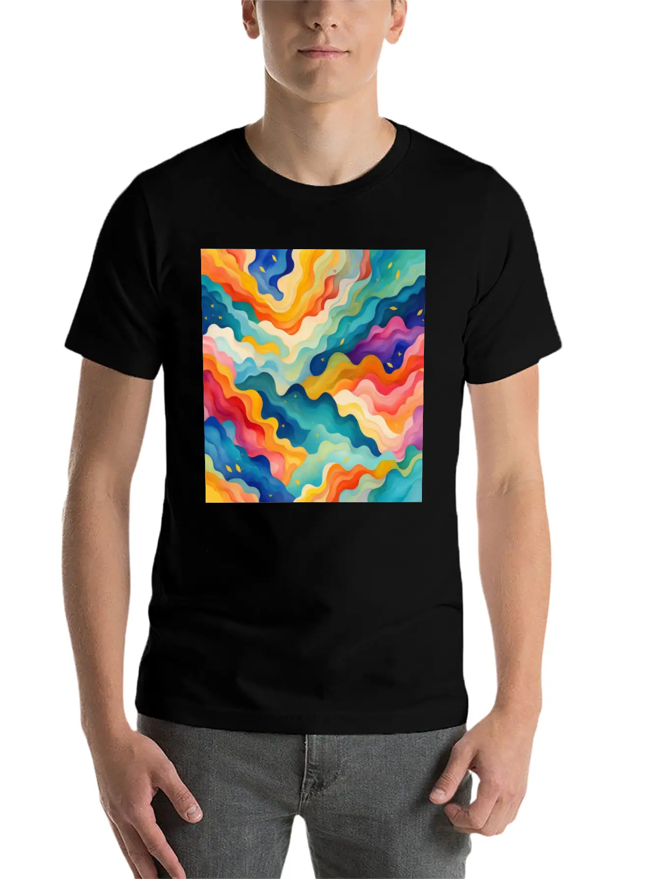 Abstract Watercolor Patterns 2 Comfortable Minimalist Graphic Tee – Summer Style Essential
