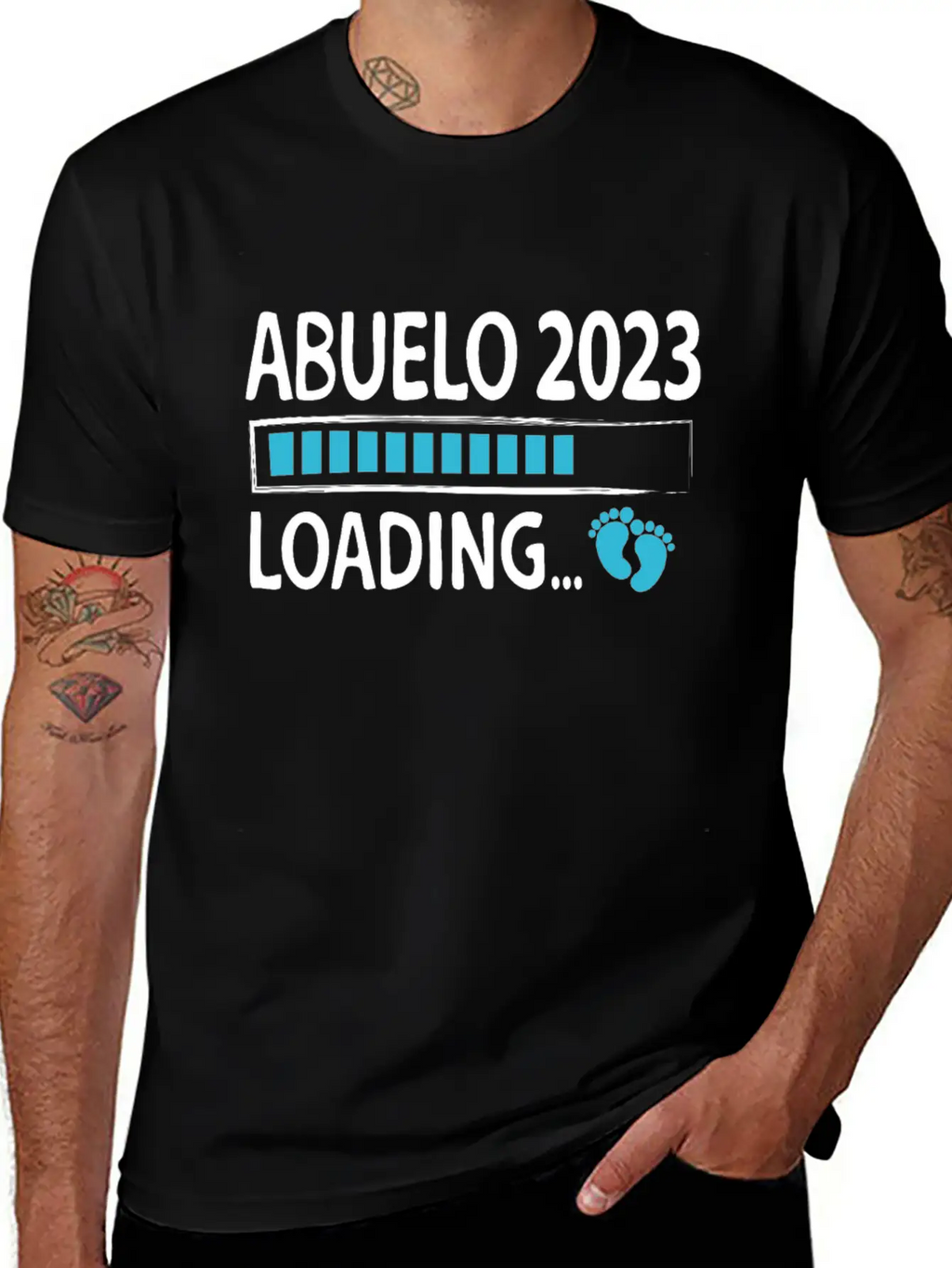 Abuelo 2023 Loading Pregnancy Announcement Grandpa Breathable Graphic T-Shirt – Perfect For Casual Days