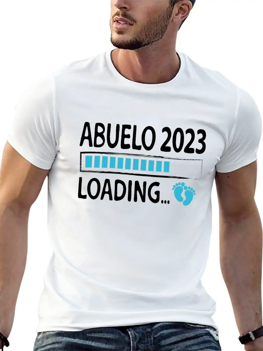 Abuelo 2023 Loading Pregnancy Announcement Grandpa Breathable Graphic T-Shirt – Perfect For Casual Days