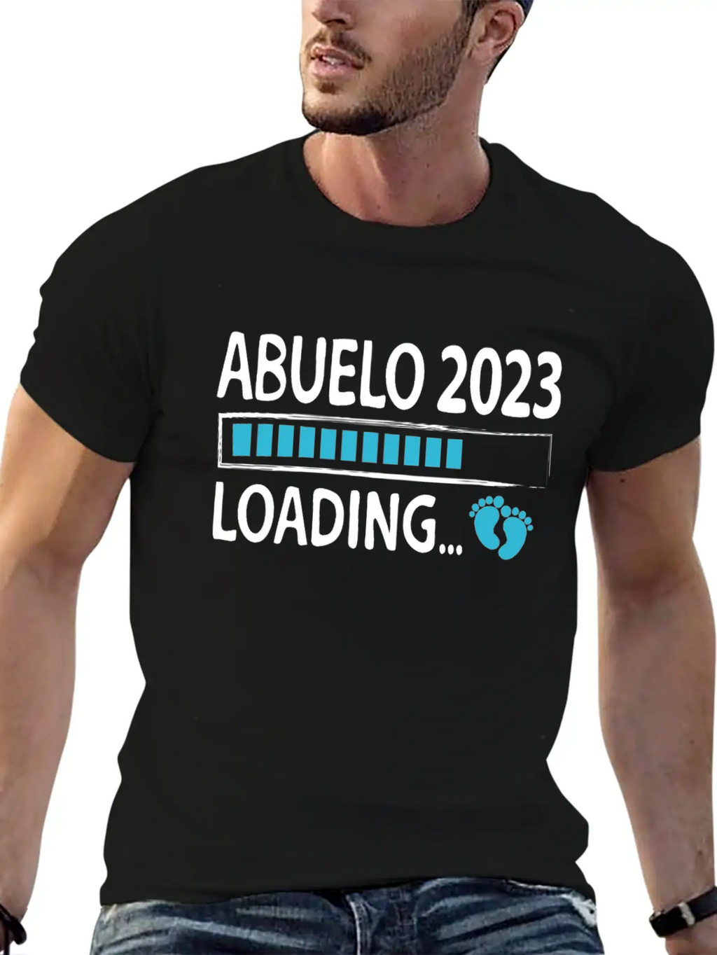 Abuelo 2023 Loading Pregnancy Announcement Grandpa Breathable Graphic T-Shirt – Perfect For Casual Days