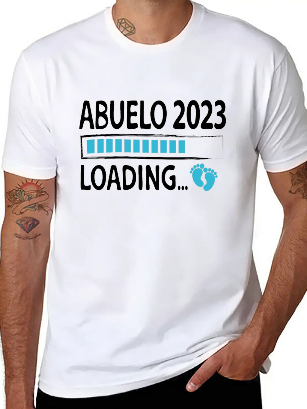 Abuelo 2023 Loading Pregnancy Announcement Grandpa Breathable Graphic T-Shirt – Perfect For Casual Days