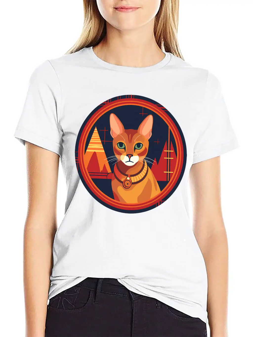 Abyssinian Cat Boho Elements, Love Cats Unisex Casual T-Shirt – Clean Design For Daily Comfort