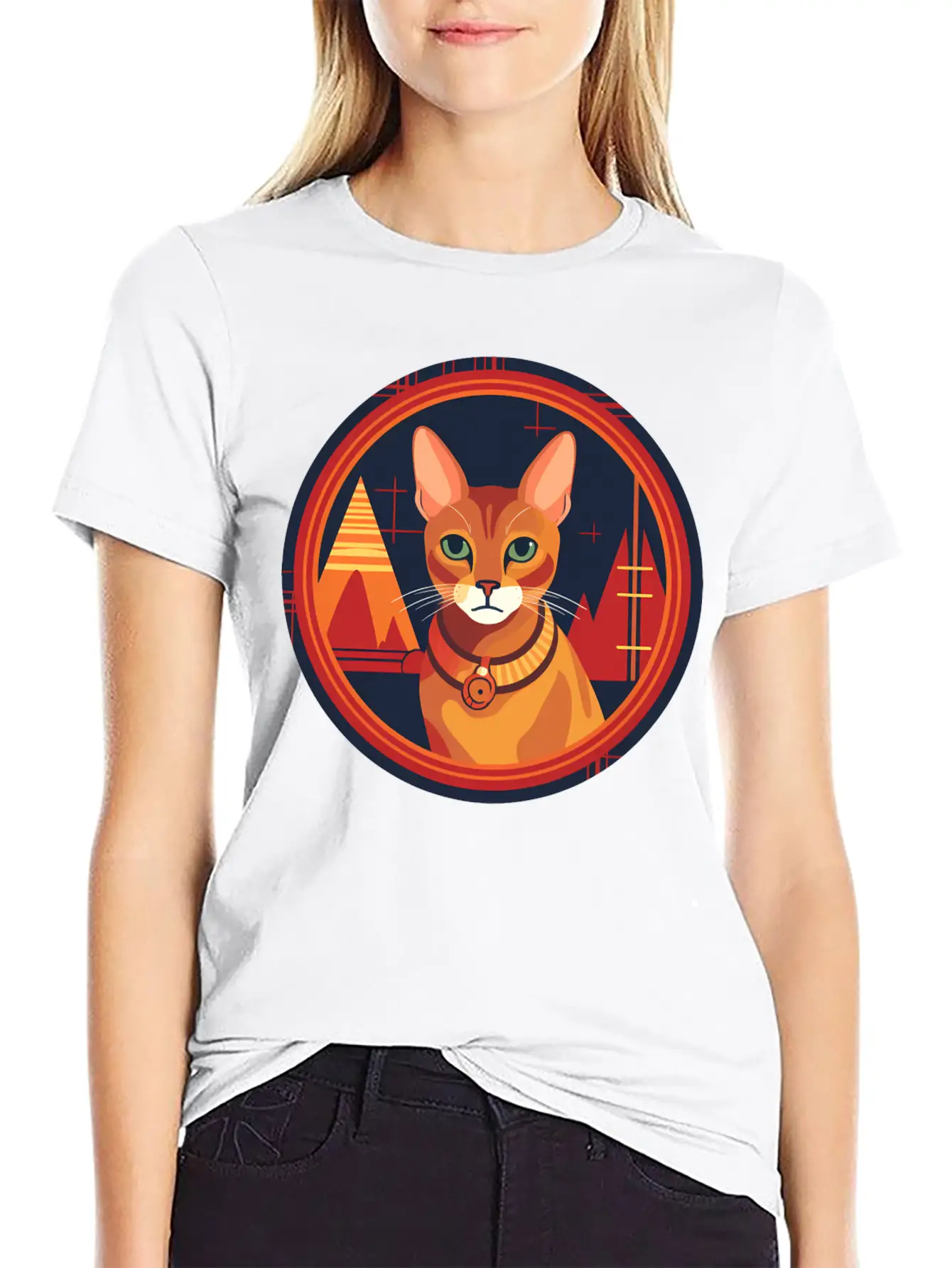 Abyssinian Cat Boho Elements, Love Cats Unisex Casual T-Shirt – Clean Design For Daily Comfort