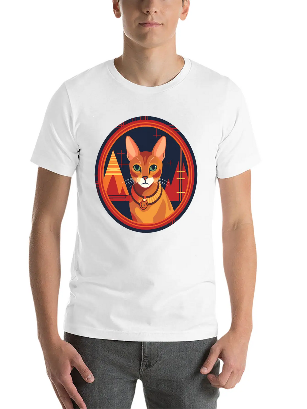 Abyssinian Cat Boho Elements, Love Cats Unisex Casual T-Shirt – Clean Design For Daily Comfort