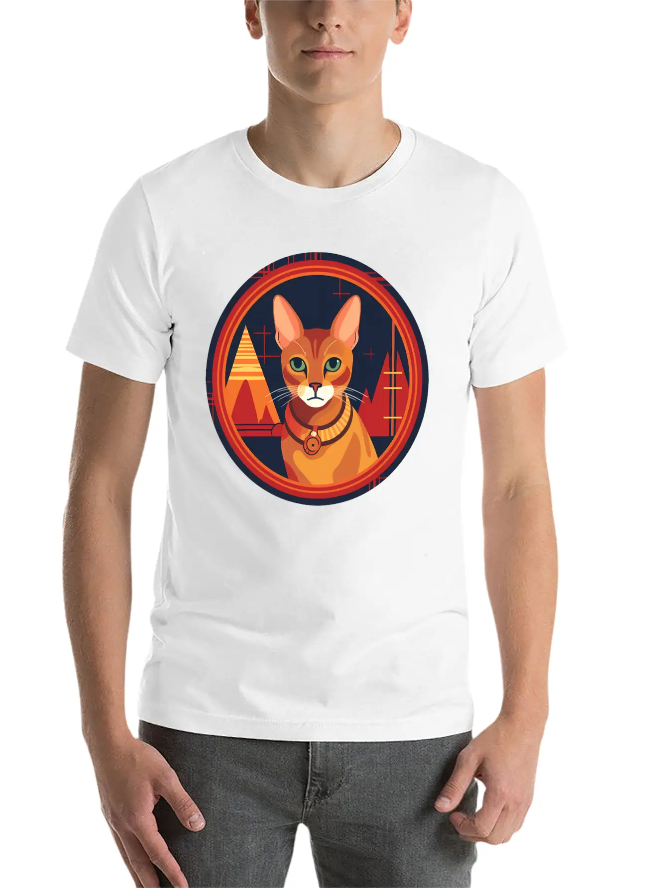 Abyssinian Cat Boho Elements, Love Cats Unisex Casual T-Shirt – Clean Design For Daily Comfort
