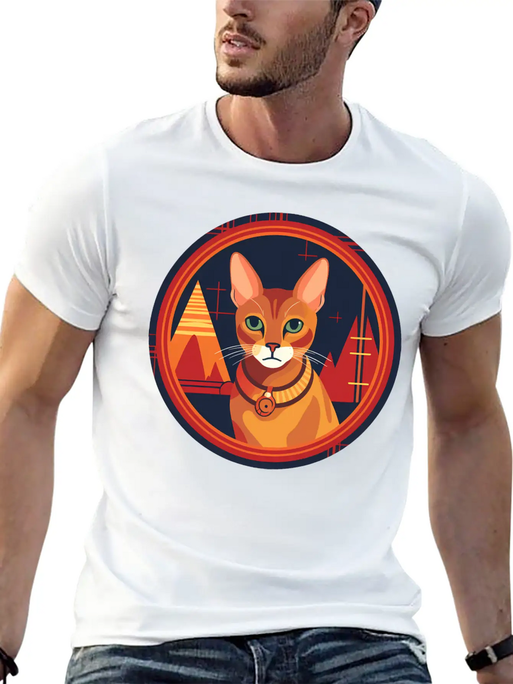 Abyssinian Cat Boho Elements, Love Cats Unisex Casual T-Shirt – Clean Design For Daily Comfort
