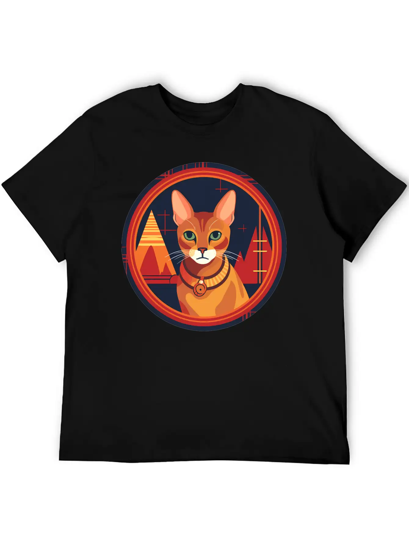 Abyssinian Cat Boho Elements, Love Cats Unisex Casual T-Shirt – Clean Design For Daily Comfort