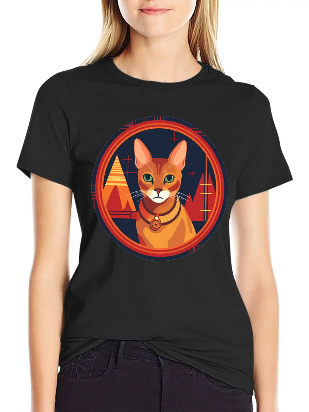 Abyssinian Cat Boho Elements, Love Cats Unisex Casual T-Shirt – Clean Design For Daily Comfort