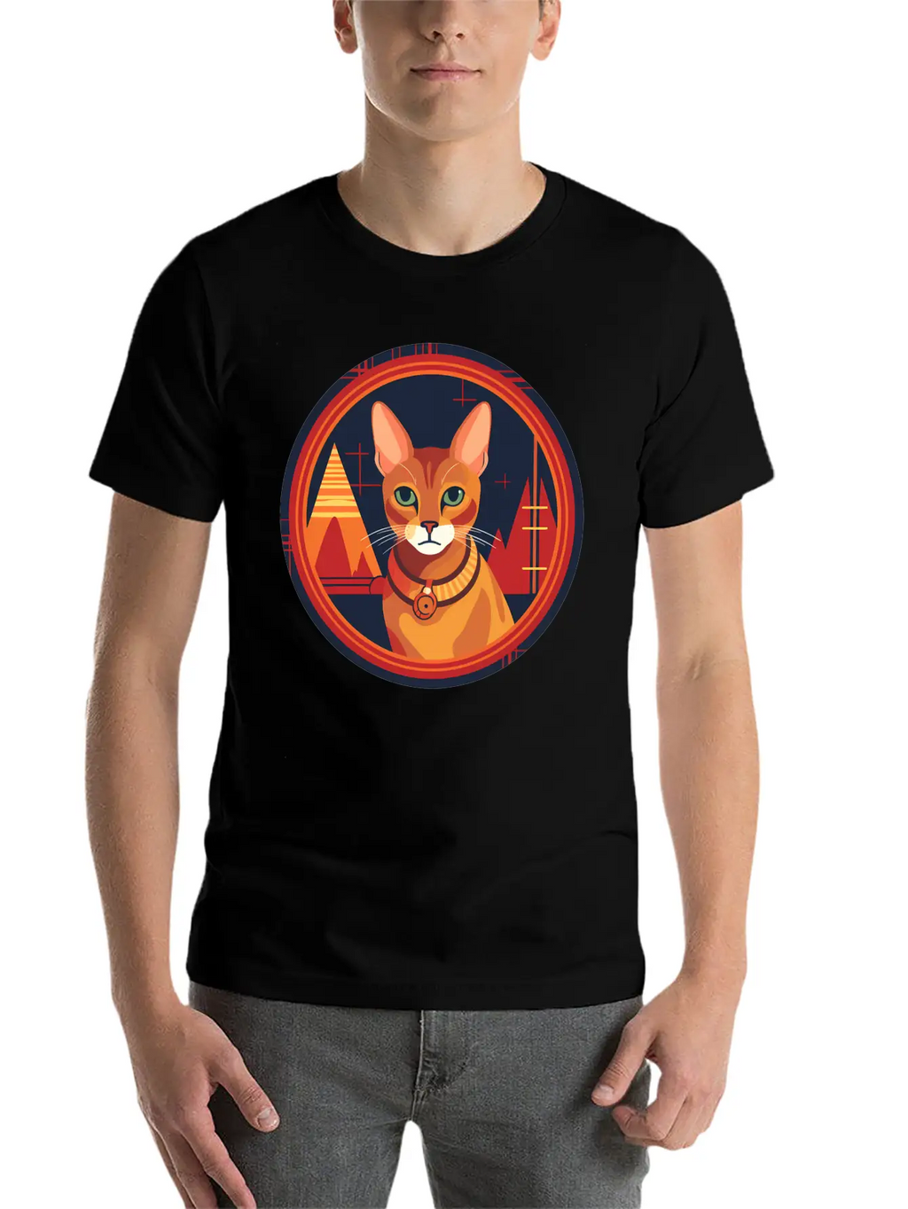 Abyssinian Cat Boho Elements, Love Cats Unisex Casual T-Shirt – Clean Design For Daily Comfort