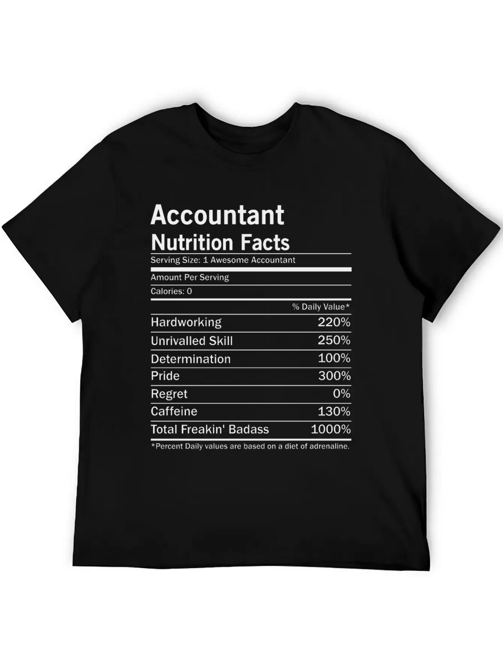 Accountant Nutrition Facts Classic Fit Graphic Tee For Daily Comfort – Unisex Cotton Shirt