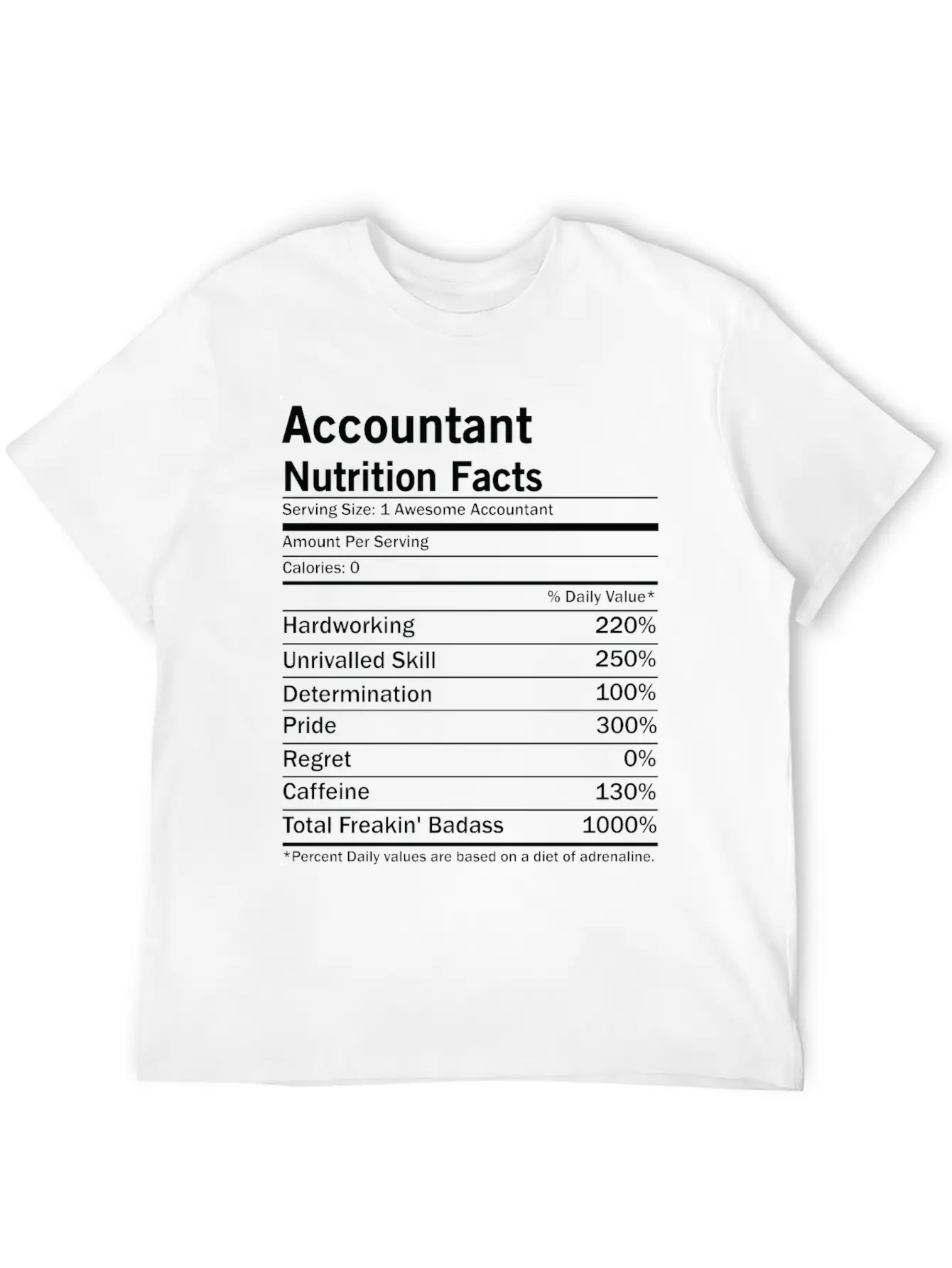 Accountant Nutrition Facts Classic Fit Graphic Tee For Daily Comfort – Unisex Cotton Shirt