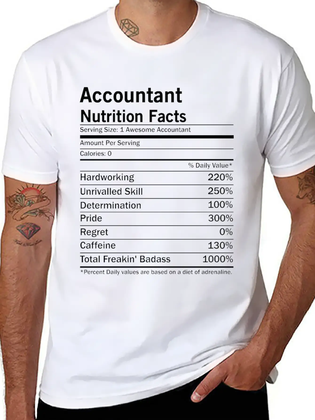Accountant Nutrition Facts Classic Fit Graphic Tee For Daily Comfort – Unisex Cotton Shirt