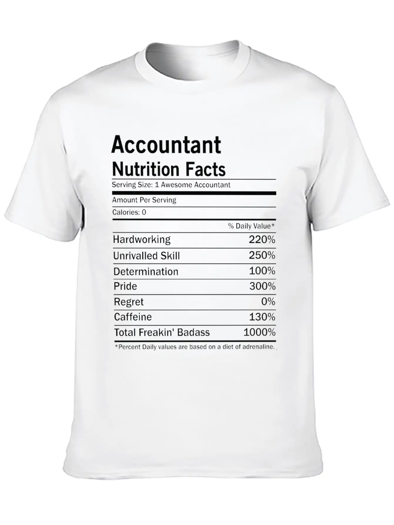Accountant Nutrition Facts Classic Fit Graphic Tee For Daily Comfort – Unisex Cotton Shirt