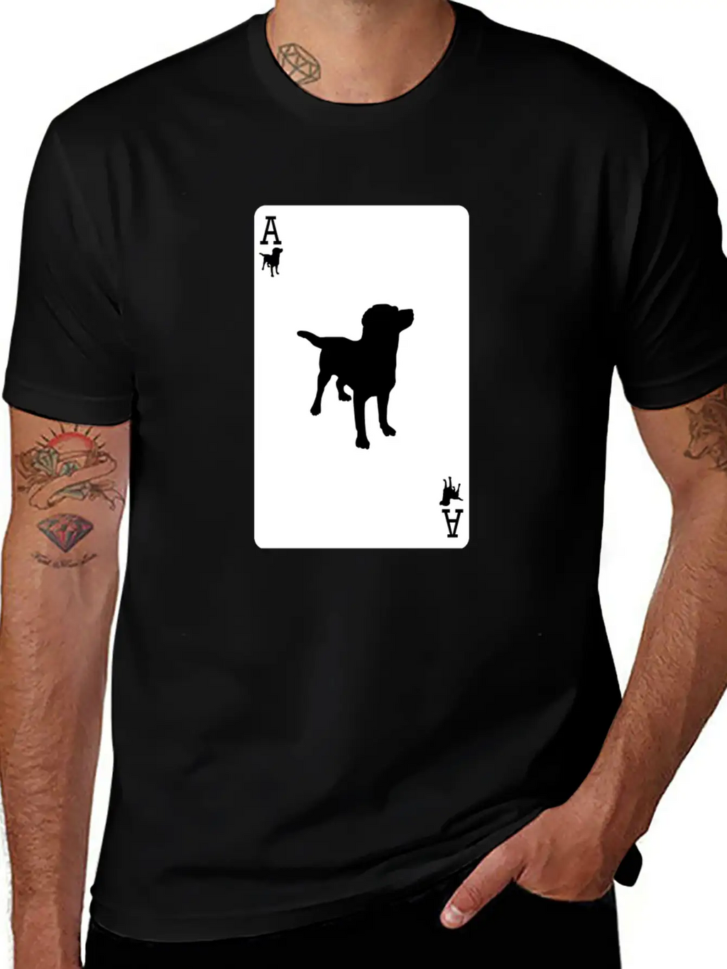 Ace Dog Black Card Classic Fit Graphic Tee For Daily Comfort – Unisex Cotton Shirt