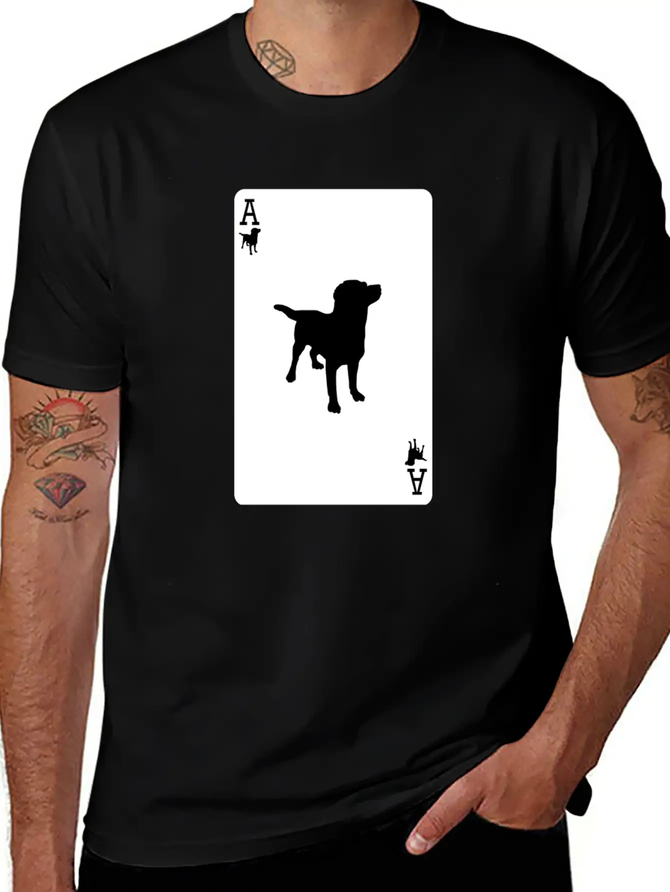 Ace Dog Black Card Classic Fit Graphic Tee For Daily Comfort – Unisex Cotton Shirt