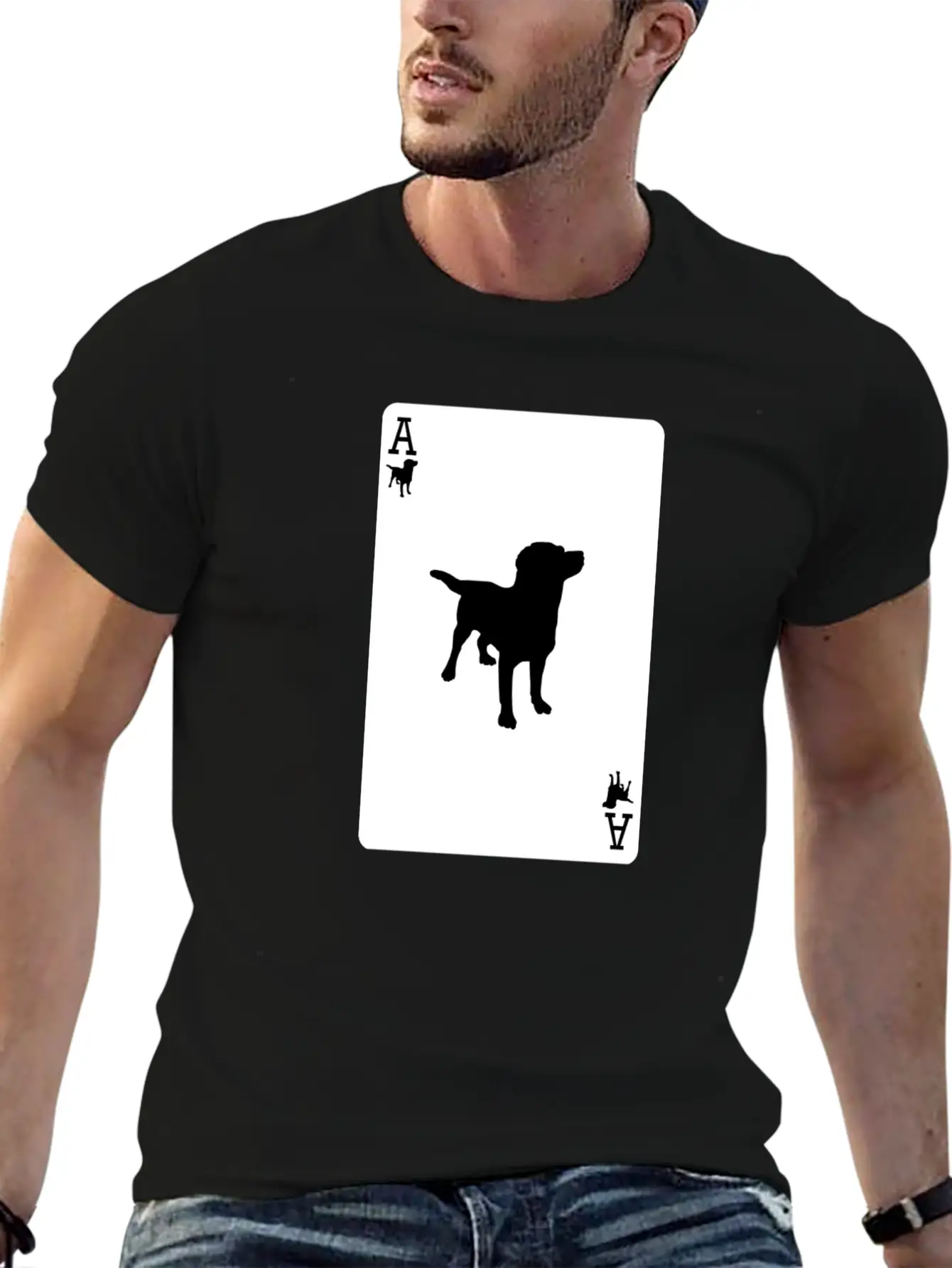 Ace Dog Black Card Classic Fit Graphic Tee For Daily Comfort – Unisex Cotton Shirt