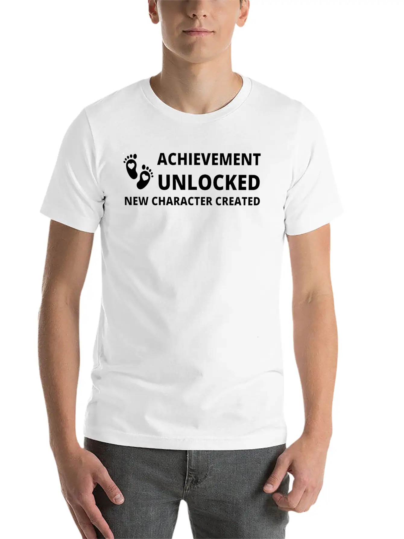 ACHIEVEMENT UNLOCKED NEW CHARACTER CREATED Lightweight Cotton T-Shirt – Daily Comfort Graphic Shirt