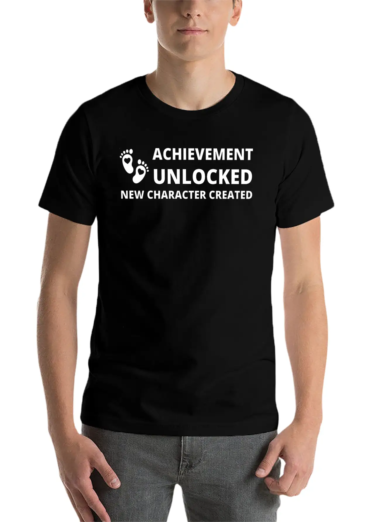 ACHIEVEMENT UNLOCKED NEW CHARACTER CREATED Lightweight Cotton T-Shirt – Daily Comfort Graphic Shirt