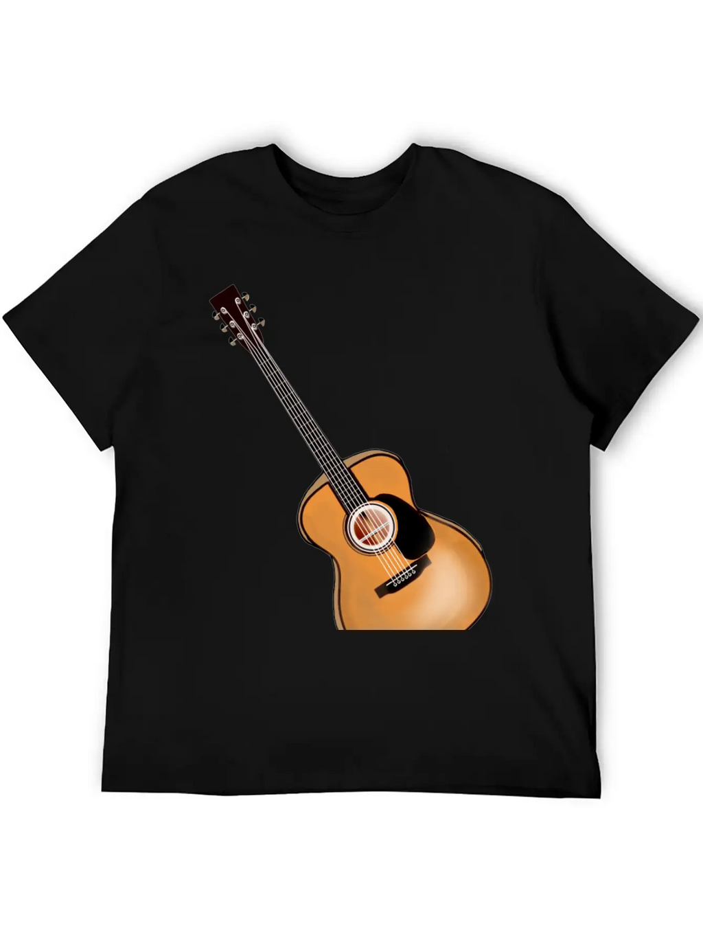 Acoustic Guitar Classic Fit Graphic Tee For Daily Comfort – Unisex Cotton Shirt