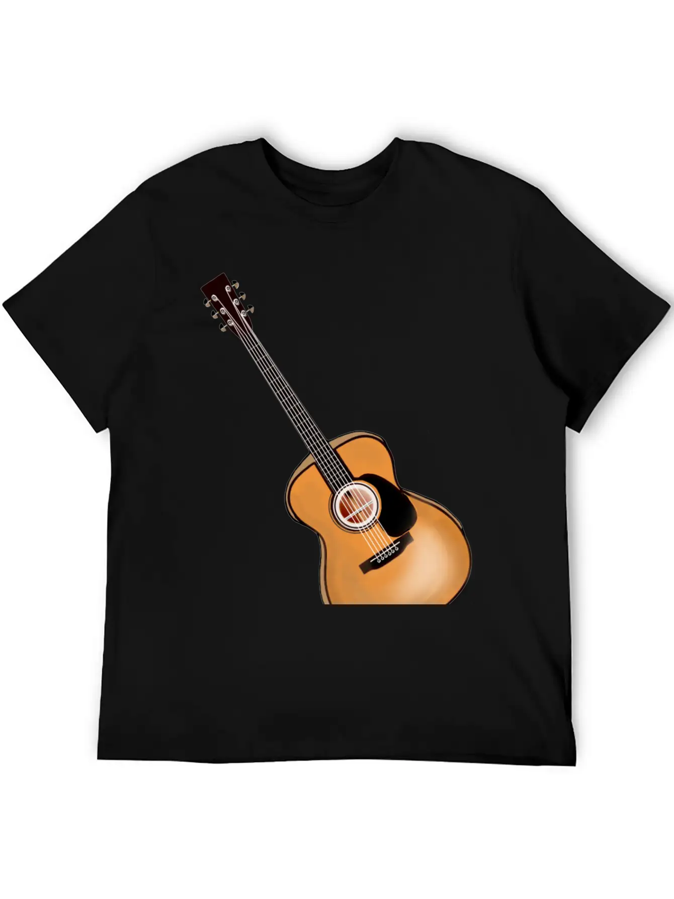 Acoustic Guitar Classic Fit Graphic Tee For Daily Comfort – Unisex Cotton Shirt