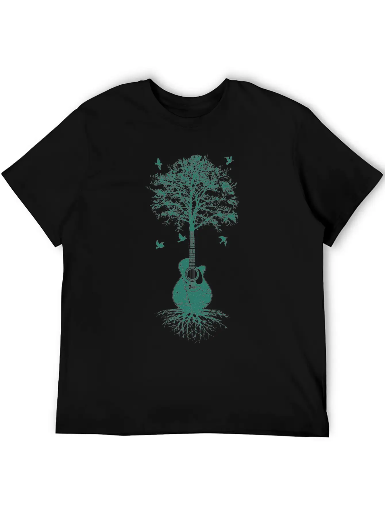 Acoustic Guitar, Guitarist, Tree Of Life Moon Basic Graphic T-Shirt – Daily Comfort In Soft Cotton